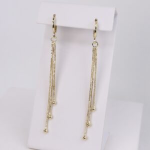 Cercei placati cu aur 14K model EEC057 - 6 cm