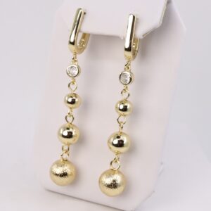 Cercei placati cu aur 14K model EEC071 - 6 cm