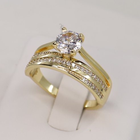 Inel dublu placat cu aur 14K Model NE053