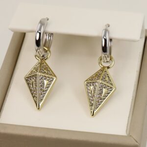 Cercei placati cu aur 14K model CF690 - 2,5 cm