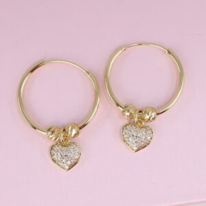 Cercei placati cu aur 14K model EEC078 - 2,5 cm