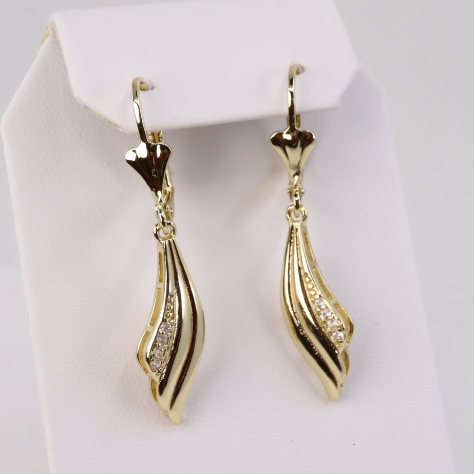 Cercei placati cu aur 14K model EEC076 - 4 cm