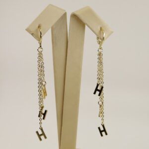 Cercei placati cu aur 14K model CH155 - 7 cm