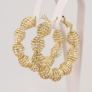 Cercei placati cu aur 14K model CF218 - 3 cm