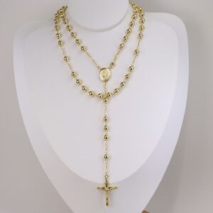 Lant rozariu placat cu aur 14K Model EEL048 - 60 cm