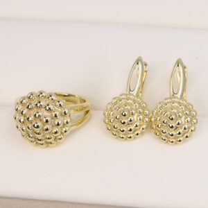 Set cercei + inel placat cu aur 14K - model ST247