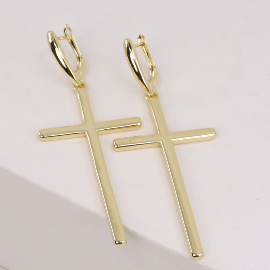 Cercei placati cu aur 14K model EEC087 - 6 cm