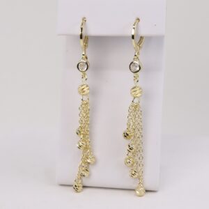 Cercei placati cu aur 14K model EEC093 - 6 cm