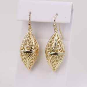 Cercei placati cu aur 14K model EEC089 - 4 cm