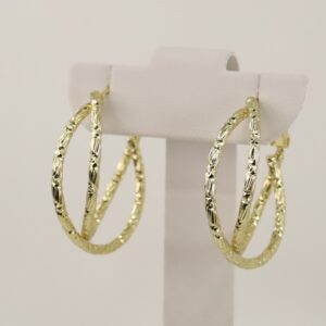 Cercei placati cu aur 14K model CH017 - 3 cm