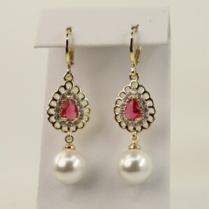 Cercei placati cu aur 14K model CH099 - 4 cm