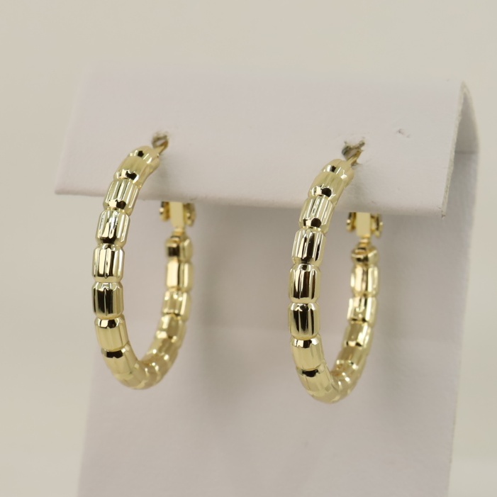 Cercei placati cu aur 14K model CH087 - 3 cm