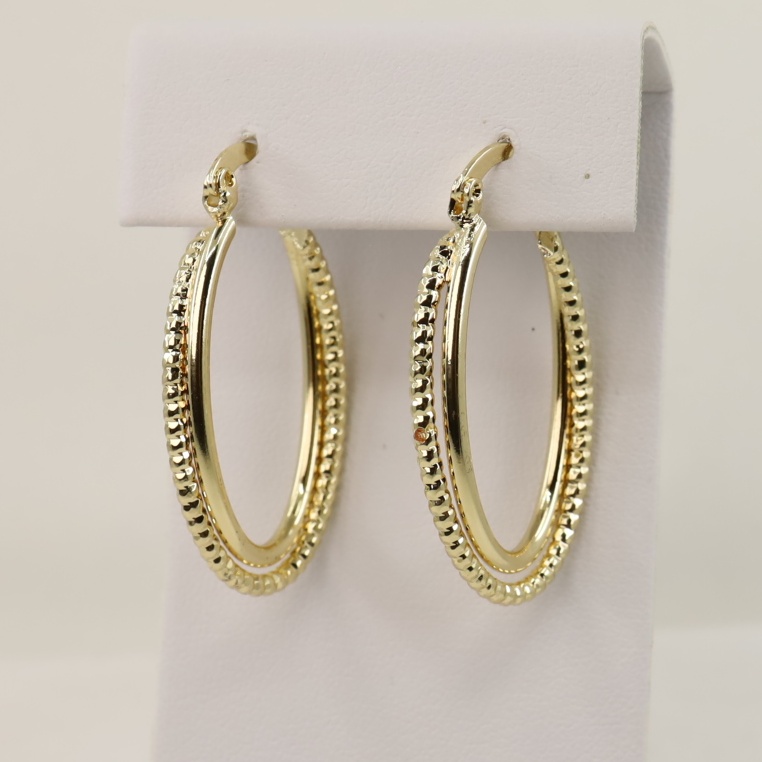 Cercei placati cu aur 14K model CH100 - 3 cm