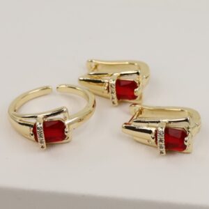 Set inel + cercei placat cu aur 14K Model NN571 - Xuping