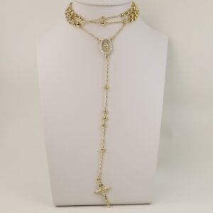 Lant rozariu placat cu aur 14K Model LL090  – 60 cm