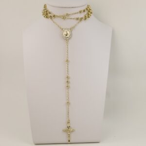Lant rozariu placat cu aur 14K Model LL089  – 60 cm