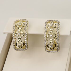 Cercei placati cu aur 14K model CH207 - 1,7 cm