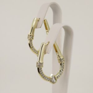 Cercei placati cu aur 14K model CH213 - 3 cm