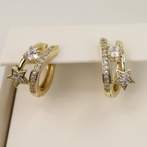 Cercei placati cu aur 14K model CH218 - 1,3 cm