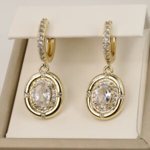 Cercei placati cu aur 14K model CH238 - 3 cm