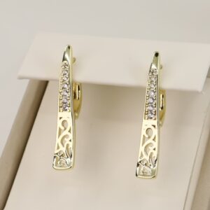 Cercei placati cu aur 14K model CH237 - 2,5 cm