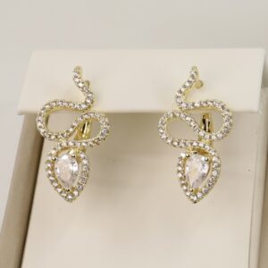 Cercei placati cu aur 14K model CH212  - 2,5 cm