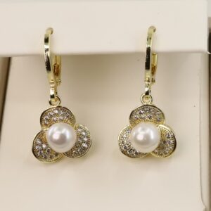 Cercei placati cu aur 14K model CH203 - 3,5 cm