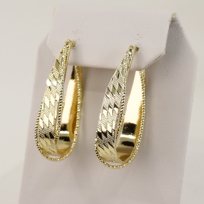 Cercei placati cu aur 14K model CH273 - 4 cm