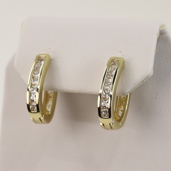 Cercei placati cu aur 14K model CH260 - 1,3 cm