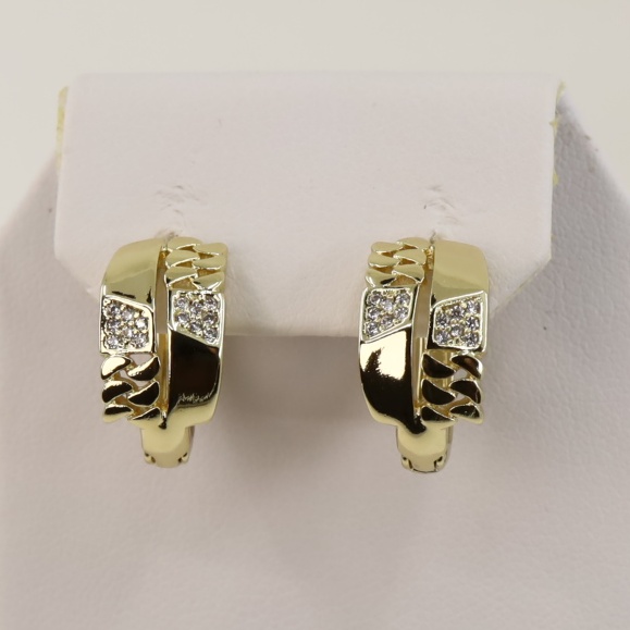 Cercei placati cu aur 14K model CH265 - 1,2 cm