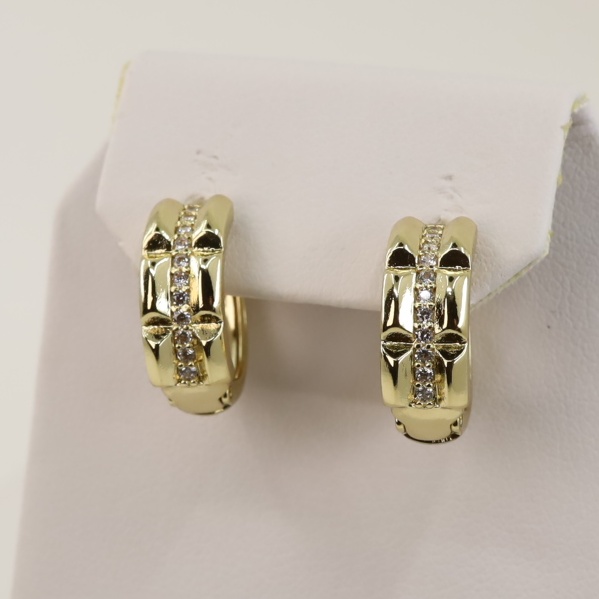 Cercei placati cu aur 14K model CH282 - 1,3 cm
