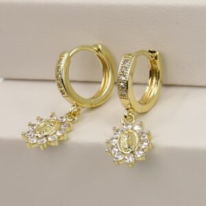 Cercei placati cu aur 14K model CH710 - 3 cm