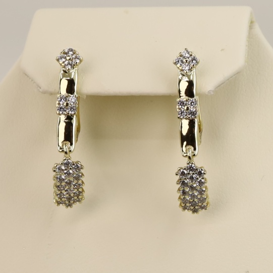 Cercei placati cu aur 14K model CH667 - 3 cm