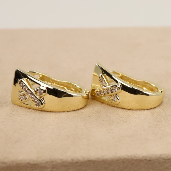 Cercei placati cu aur 14K model CJ014 - 1,6 cm