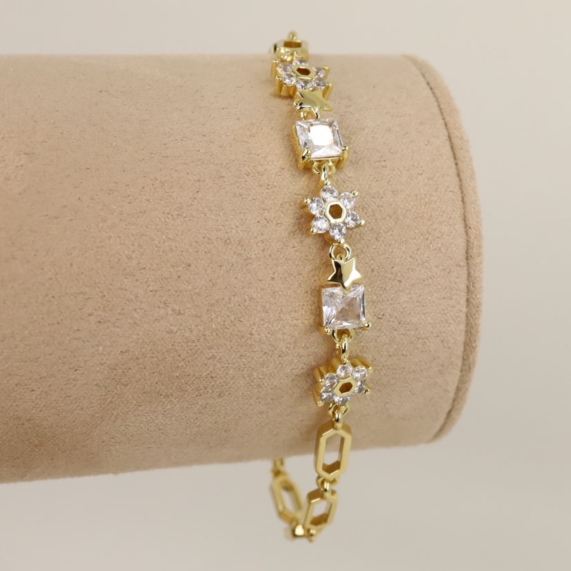 Bratara placata cu aur 14K model BB156 - 19 cm