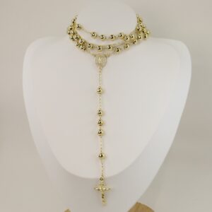 Lant rozariu placat cu aur 14K Model LL265 – 60 cm