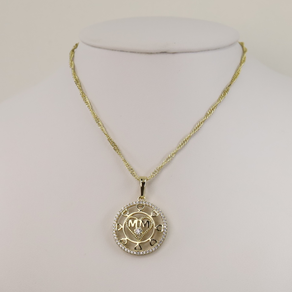 Lant cu pandativ placat cu aur 14K Model LL269 – 45 cm