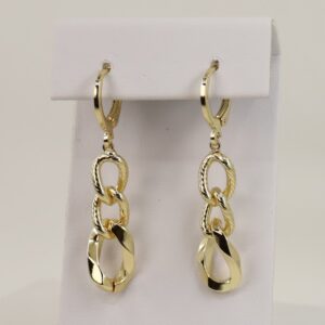 Cercei placati cu aur 14K model CJ085 - 4,5 cm