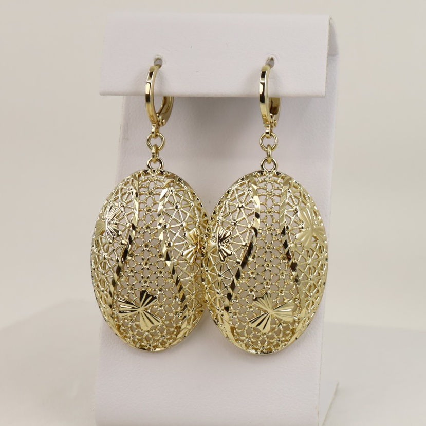 Cercei placati cu aur 14K model CJ066 - 4 cm