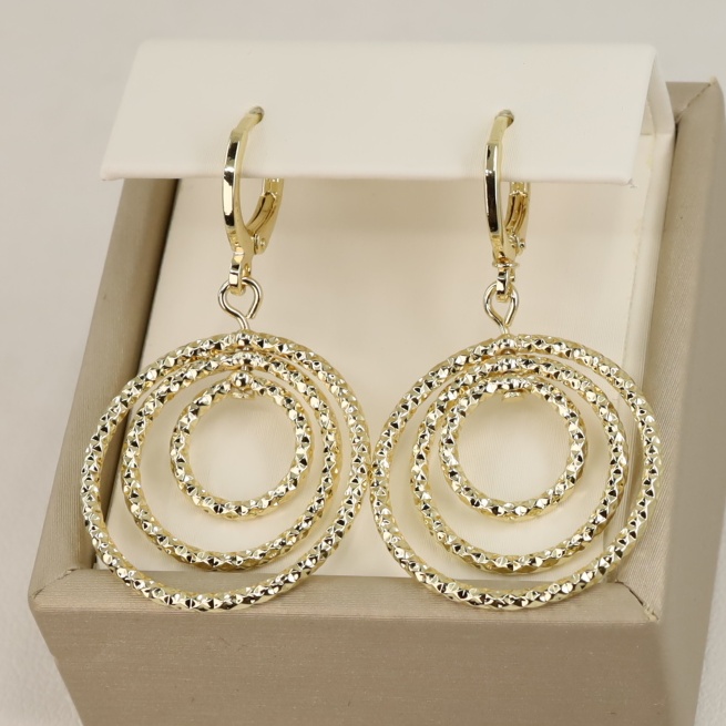 Cercei placati cu aur 14K model CJ104 - 4 cm