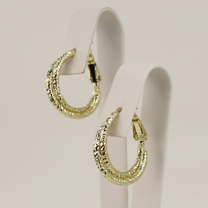 Cercei placati cu aur 14K model CJ138 - 1,4 cm