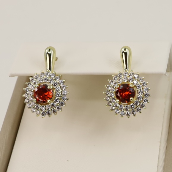 Cercei placati cu aur 14K model CJ116 - 1,4 cm