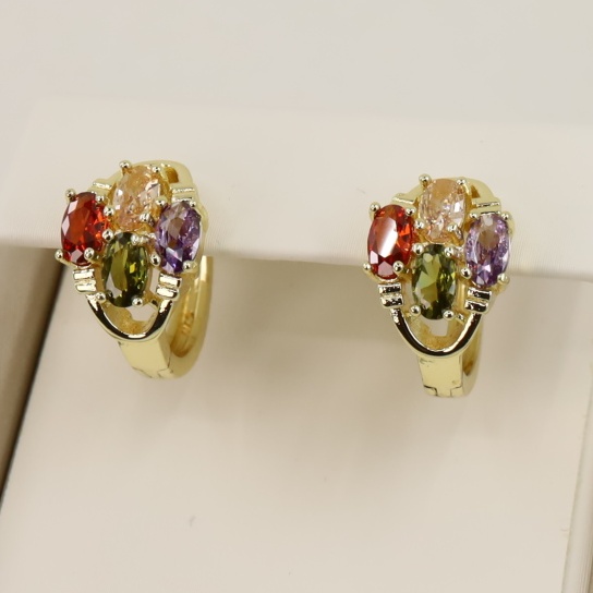 Cercei placati cu aur 14K model CJ142 - 1 cm