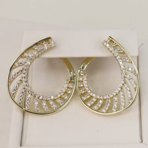 Cercei placati cu aur 14K model CJ166 - 2,5 cm