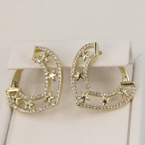 Cercei placati cu aur 14K model CJ196 - 2,5 cm