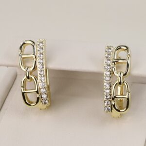 Cercei placati cu aur 14K model CJ170 - 1,4 cm