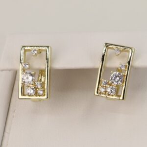 Cercei placati cu aur 14K model CJ177 - 1,4 cm