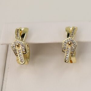 Cercei placati cu aur 14K model CJ178 - 1,7 cm