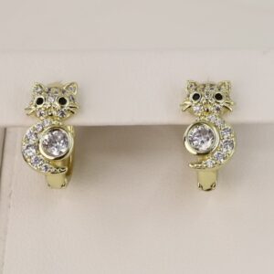 Cercei placati cu aur 14K model CJ181 - 1 cm