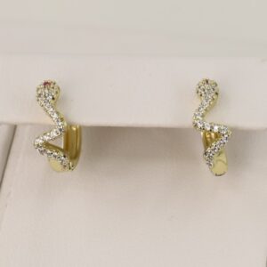 Cercei placati cu aur 14K model CJ165 - 1 cm